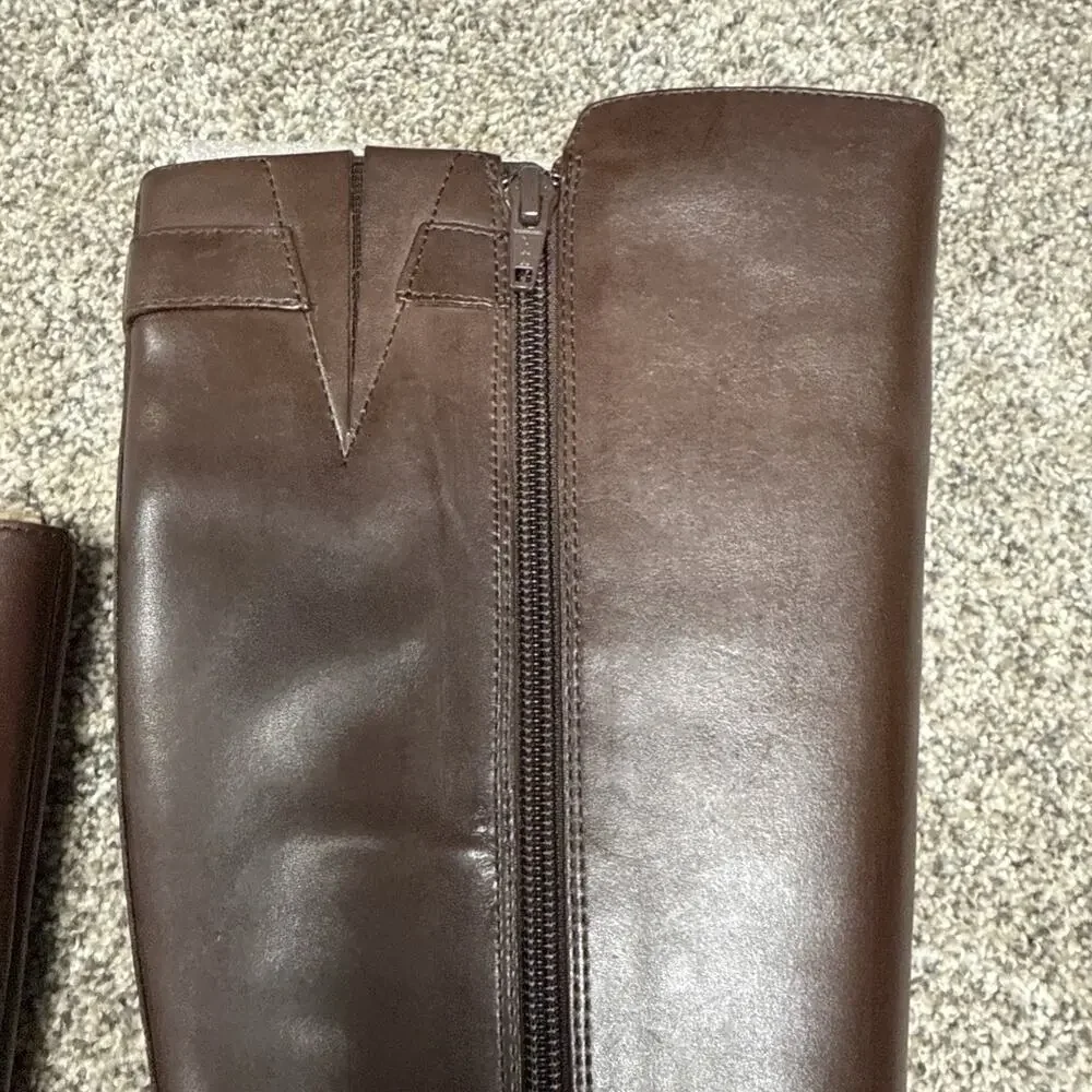 Lauren Ralph Lauren Womens Margarite Dark Brown Riding Boots 5 Width B NWB